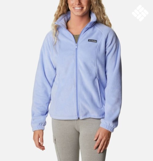 Women's Columbia Benton Springs Full Zip Fleece Jackets Light Blue | CA-A140C