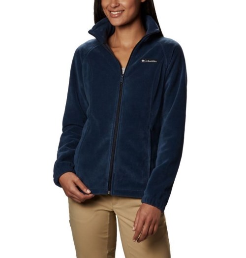 Women's Columbia Benton Springs Full Zip Fleece Jackets Navy | CA-J31L5