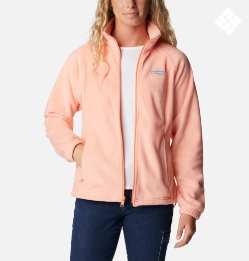 Women's Columbia Benton Springs Full Zip Fleece Jackets Coral | CA-LA6LC