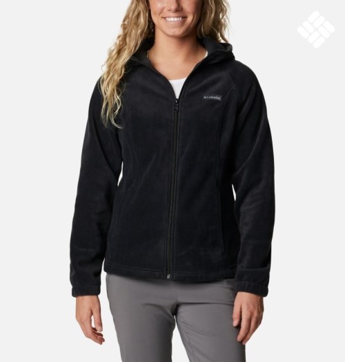 Women's Columbia Benton Springs Full Zip Fleece Jackets Black | CA-N54L0