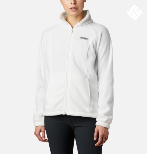 Women's Columbia Benton Springs Full Zip Fleece Jackets White | CA-O48LA