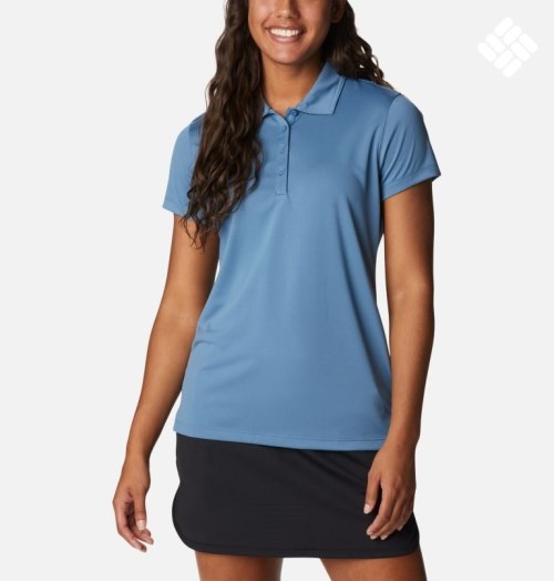 Women's Columbia Birdie Golf Polo Shirts Blue | CA-B1340