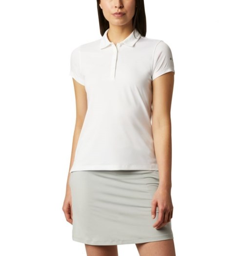 Women's Columbia Birdie Golf Polo Shirts White | CA-VL16C