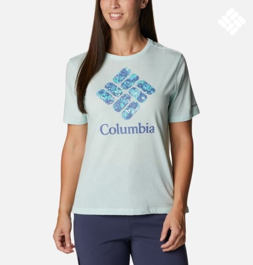 Women's Columbia Bluebird Day Relaxed Crew Neck T Shirts Mint | CA-Q3648