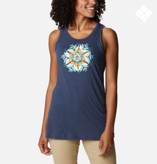 Women's Columbia Bluff Mesa Tanks Navy | CA-X06C5