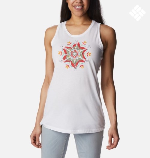 Women's Columbia Bluff Mesa Tanks White | CA-W830C