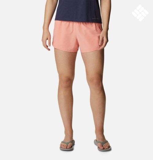 Women's Columbia Bogata Bay Stretch Shorts Coral | CA-QA0C5