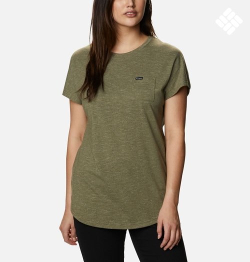 Women's Columbia Cades Cape T Shirts Olive | CA-L8634