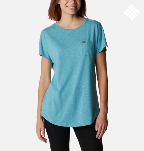 Women's Columbia Cades Cape T Shirts Turquoise | CA-FLAC0