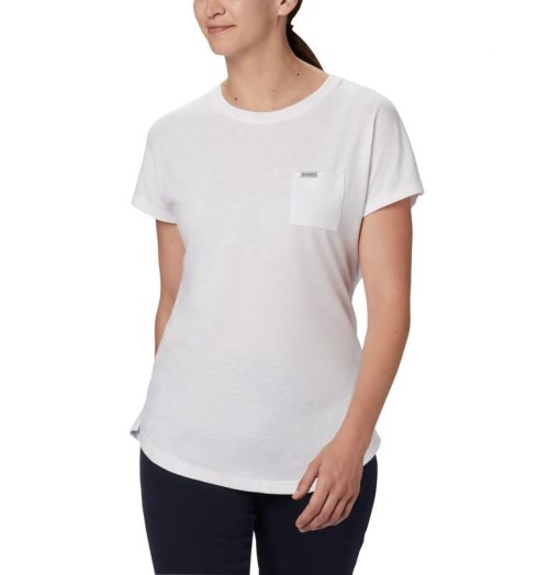 Women's Columbia Cades Cape T Shirts White | CA-CAL56