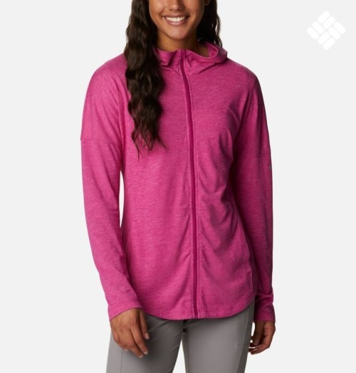 Women's Columbia Cades Cove Full Zip Hoodie Fuchsia | CA-PL351