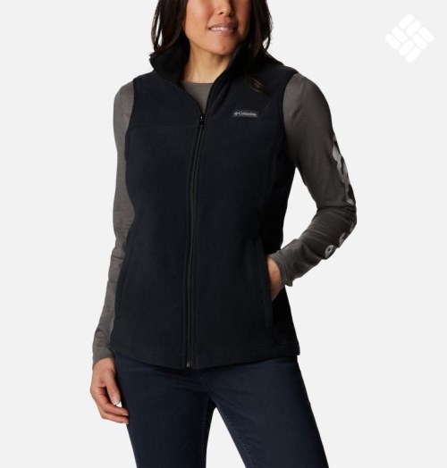 Women's Columbia Castle Dale Fleece Vest Black | CA-D60C4