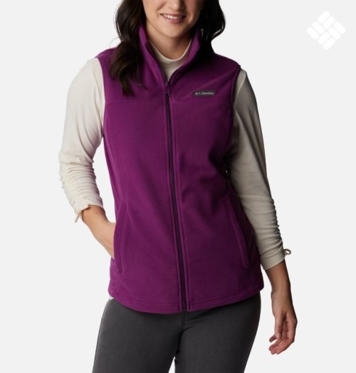 Women's Columbia Castle Dale Fleece Vest Purple | CA-E104C