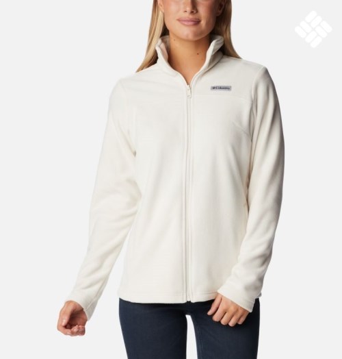 Women's Columbia Castle Dale Full Zip Fleece Jackets Cream | CA-VAL86