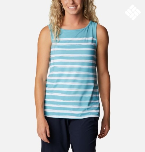 Women's Columbia Chill River Tanks Stripe | CA-EC014