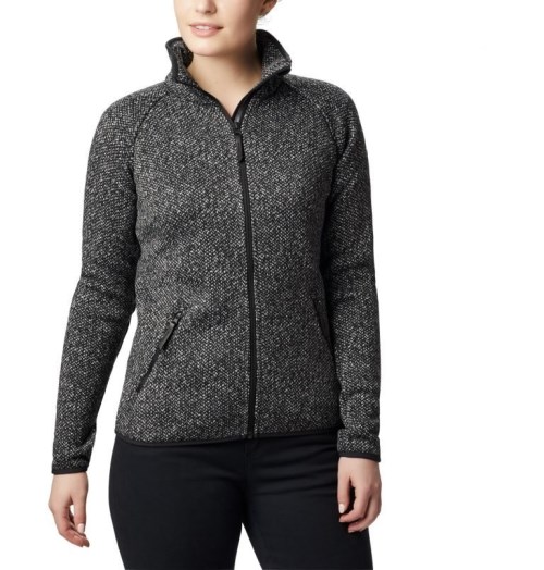 Women's Columbia Chillin Fleece Jackets Dark Grey | CA-J8A1L