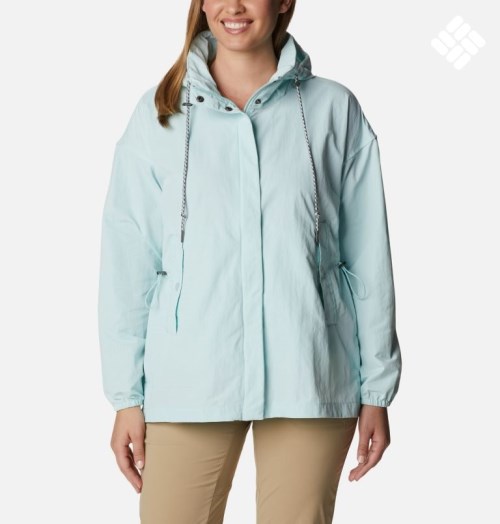 Women's Columbia Day Trippin II Rain Jackets Light Blue | CA-F453C