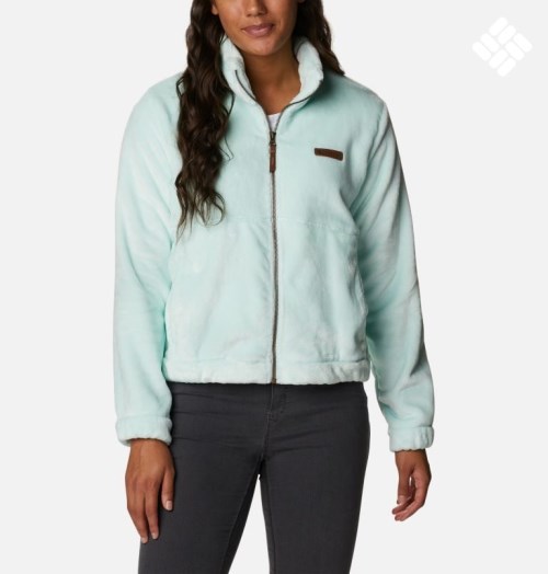 Women's Columbia Fireside Full Zip Fleece Jackets Turquoise | CA-X6LA0