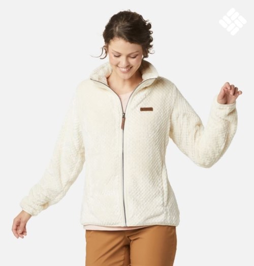 Women's Columbia Fireside II Sherpa Full Zip Fleece Jackets Cream | CA-V4C5L