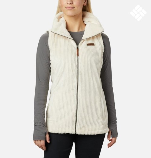 Women's Columbia Fireside Sherpa Vest Cream | CA-J580C