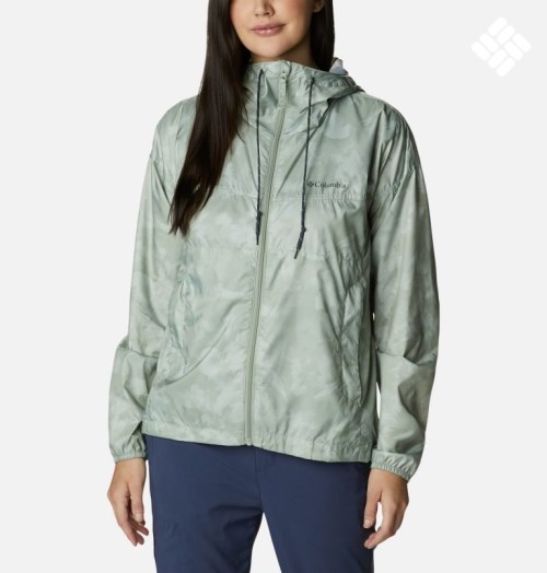 Women's Columbia Flash Challenger Novelty Windbreaker Jackets Olive | CA-M6C45