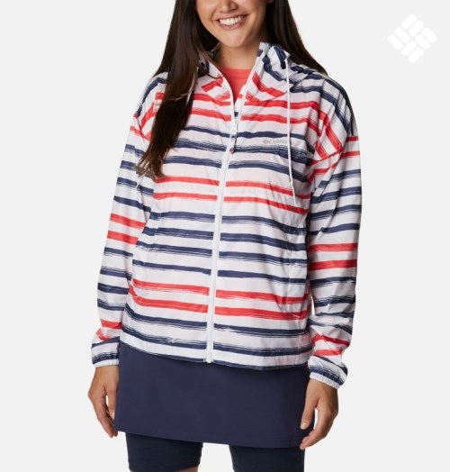 Women's Columbia Flash Challenger Novelty Windbreaker Jackets Stripe | CA-Y0486