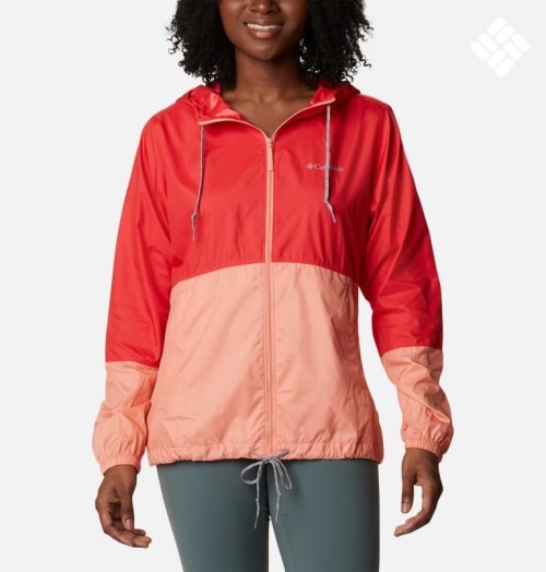 Women's Columbia Flash Forward Windbreaker Jackets Red / Coral | CA-R81L5