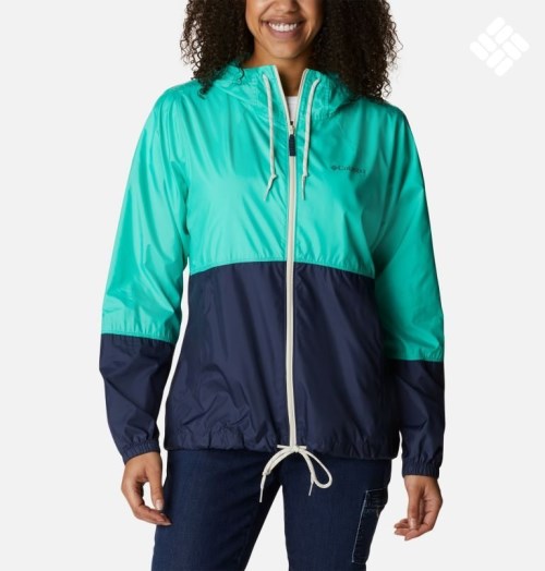 Women's Columbia Flash Forward Windbreaker Jackets Turquoise / Navy | CA-W561C