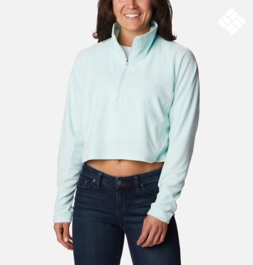 Women's Columbia Glacial Cropped Fleece II Sweatshirts Turquoise | CA-F35C1