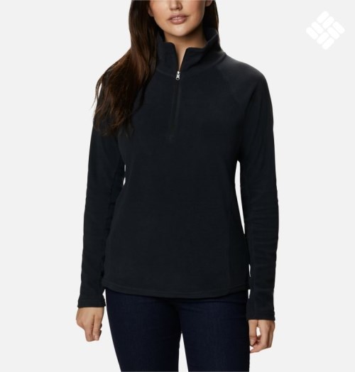 Women's Columbia Glacial IV Half Zip Fleece Sweatshirts Black | CA-ECL43