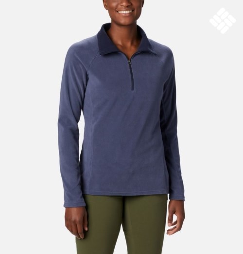 Women's Columbia Glacial IV Half Zip Fleece Sweatshirts Navy | CA-F685L