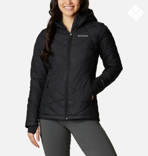 Women's Columbia Heavenly Hooded Jackets Black | CA-ML35C