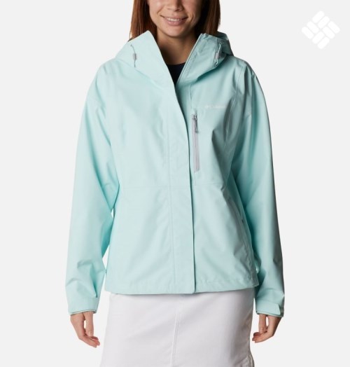 Women's Columbia Hikebound Rain Jackets Turquoise | CA-DC84L