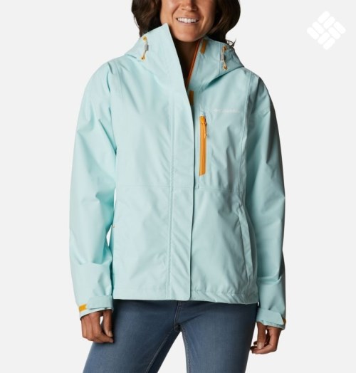 Women's Columbia Hikebound Rain Jackets Turquoise | CA-G4103