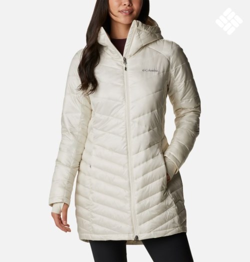 Women's Columbia Joy Peak Omni-Heat Infinity Mid Hooded Insulated Jackets Cream | CA-L05A6