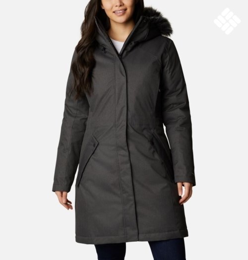 Women's Columbia Juniper Ridge Omni-Heat Infinity Down Parka Jackets Black | CA-B3164