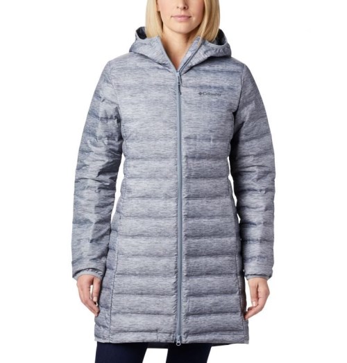 Women's Columbia Lake 22 Down Long Hooded Jackets Grey | CA-OC316