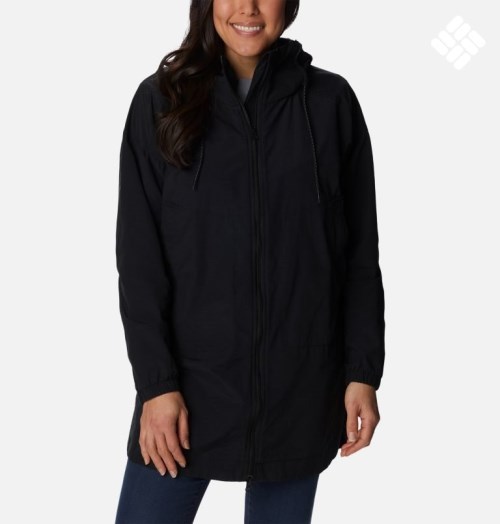 Women's Columbia Little Fields Long Jackets Black | CA-I180L