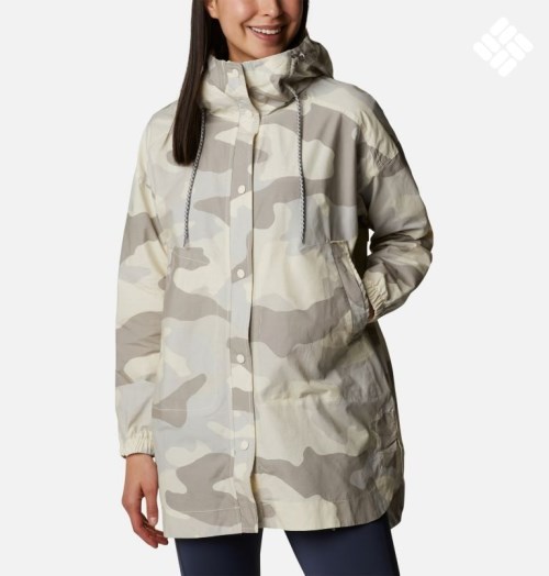 Women's Columbia Little Fields Printed Long Jackets Camo | CA-NL486