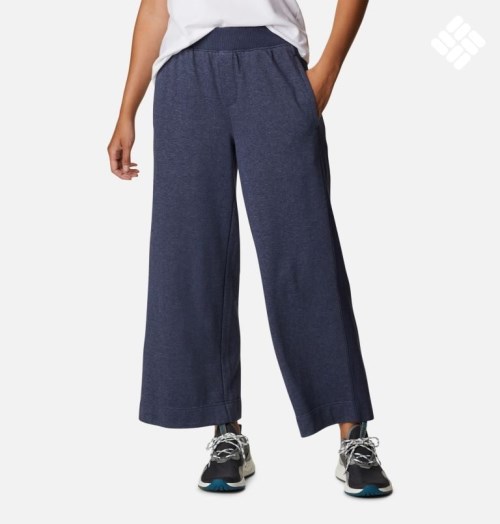 Women's Columbia Lodge French Terry Pants Navy | CA-P804L