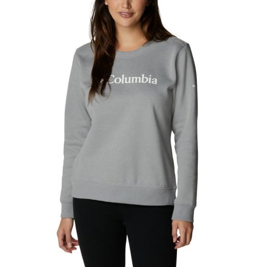 Women's Columbia Logo Crew Sweatshirts Grey | CA-W430A