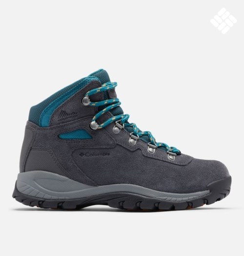 Women's Columbia Newton Ridge Plus Waterproof Amped Hiking Boots Dark Grey / Turquoise | CA-S4L8A