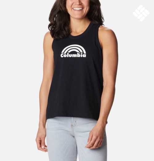 Women's Columbia North Cascades Tanks Black | CA-YA086