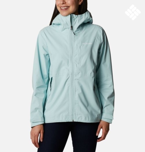 Women's Columbia Omni-Tech Ampli-Dry Shell Jackets Turquoise | CA-O83A1