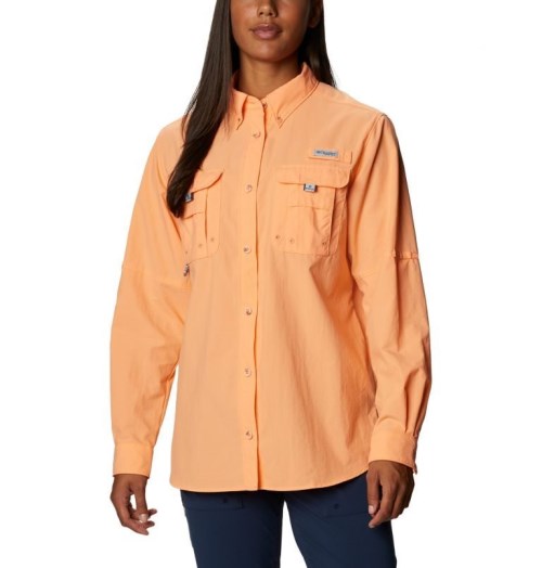 Women's Columbia PFG Bahama Long Sleeve Shirts Orange | CA-BC854