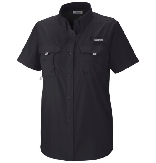 Women's Columbia PFG Bahama Short Sleeve Shirts Black | CA-MC185