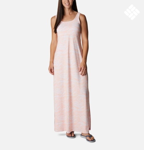 Women's Columbia PFG Freezer Maxi Dress Pink | CA-H5801