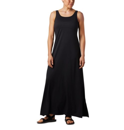 Women's Columbia PFG Freezer Maxi Dress Black | CA-I31AL