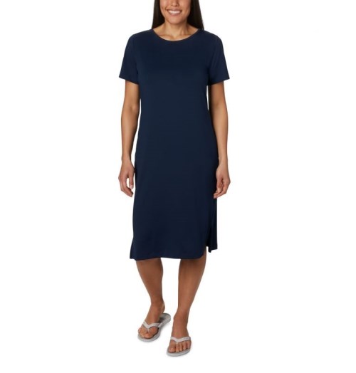 Women's Columbia PFG Freezer Mid Dress Navy | CA-IL65A