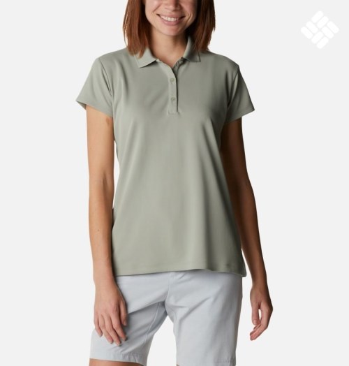 Women's Columbia PFG Innisfree Short Sleeve Polo Shirts Mint | CA-JA5C4